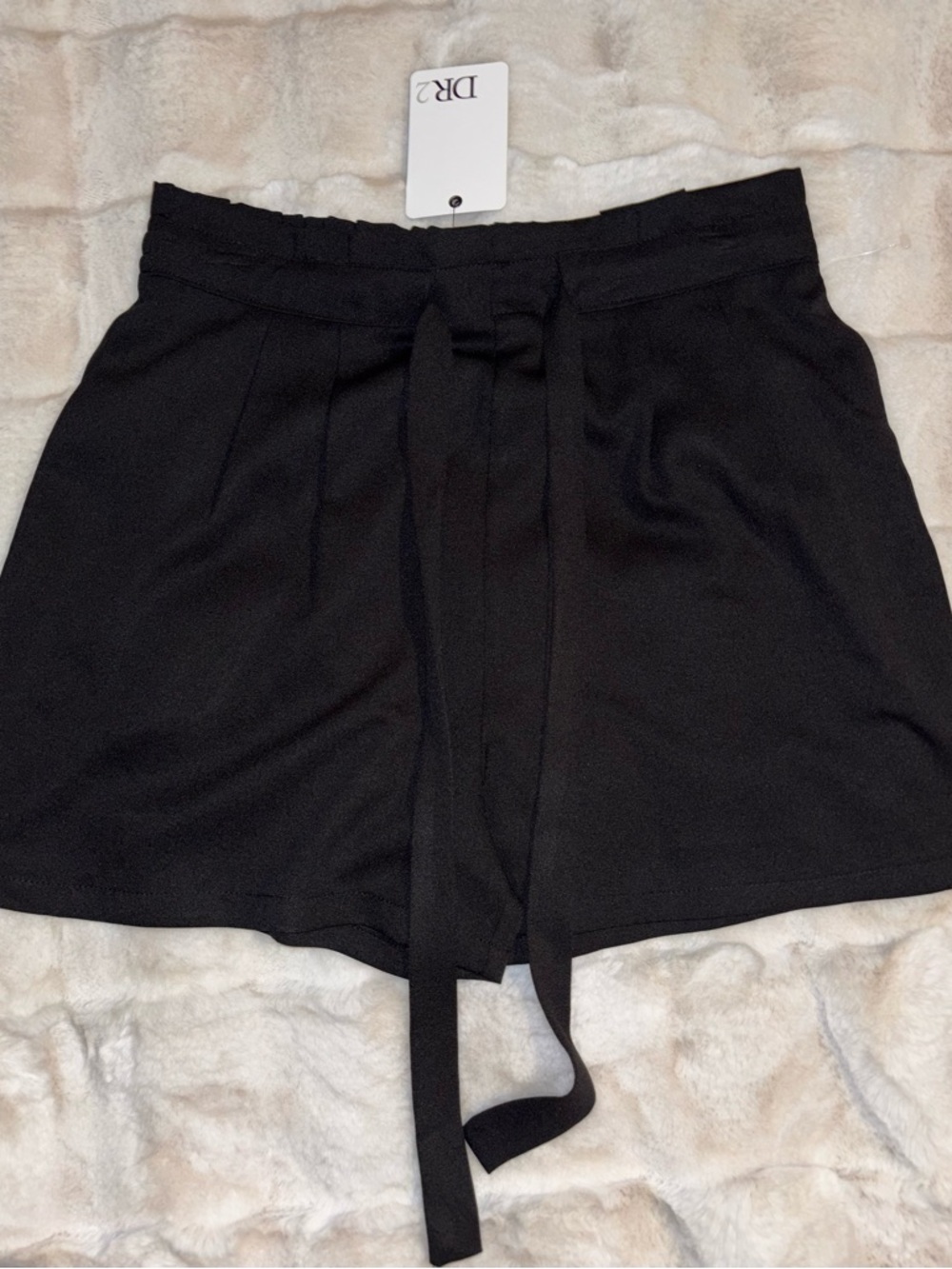 DR2 Black High-Rise Tie-Waist Women’s Shorts